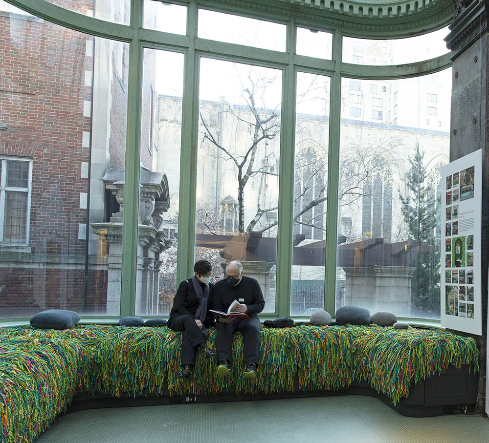 "Fields of Tranquility" in its full bloom at the sun lit conservatory of the Cooper Hewitt Smithsonian Design Museum, New York.